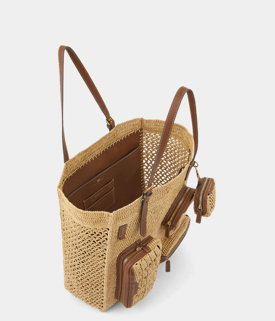 Holiday Tote in Natural Raffia