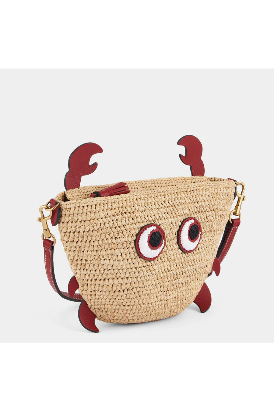 CROSS BODY CRAB IN RAFFIA WITH SMOOTH ECO LEATHER - FINAL SALE