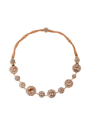 Necklace in 18K pink gold set with morganites and diamonds