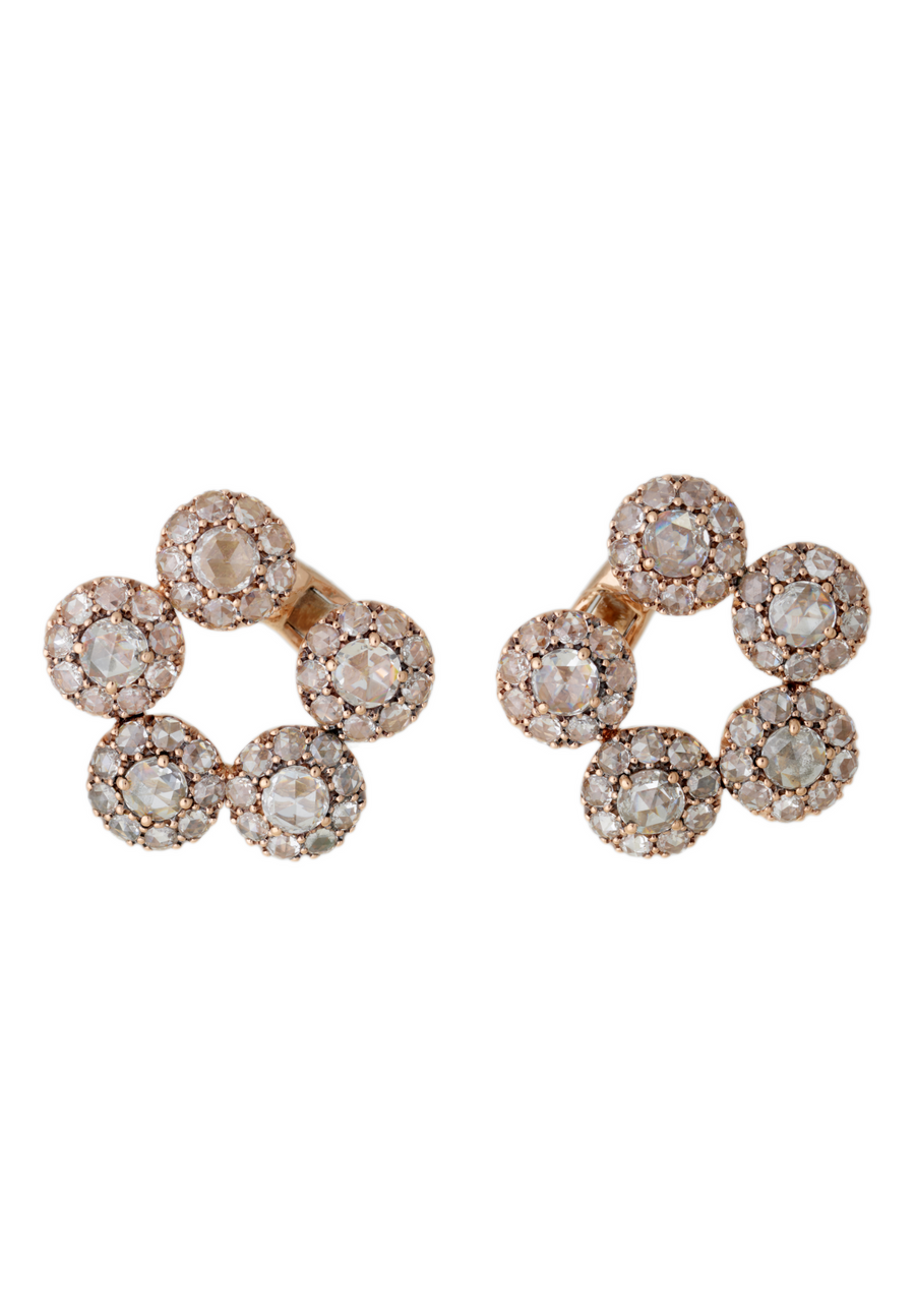 Earrings in 18K pink gold set with diamonds