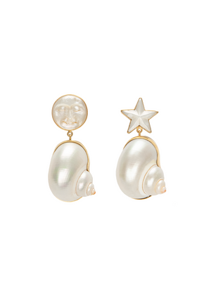 MOON AND STAR SHELL DROPS EARRINGS