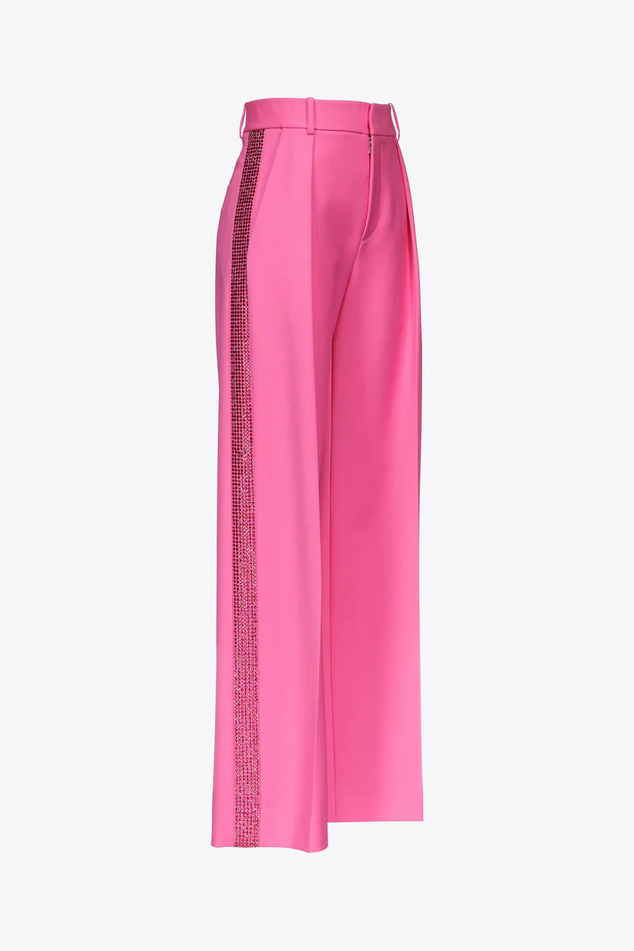 Crystal Embellished Trouser In Carmine Rose