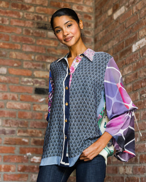 Pagoda Sleeve Asia Shirt in Silk No.1