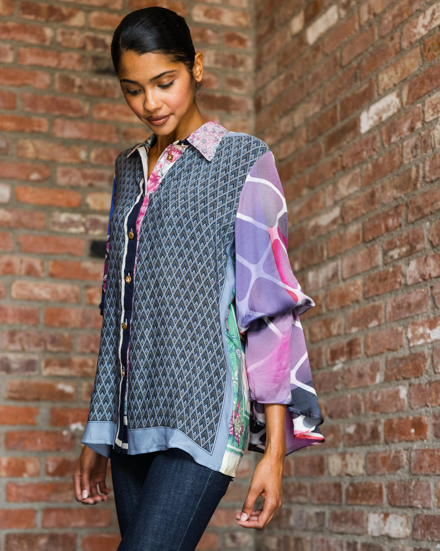 Pagoda Sleeve Asia Shirt in Silk No.1