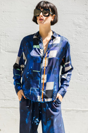 Classic Shirt in Indigo Paint and Check