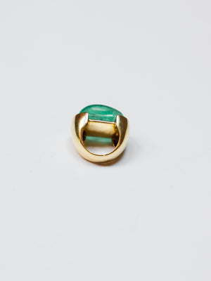 18K Gold Ring with 30 Carat Emerald Stone