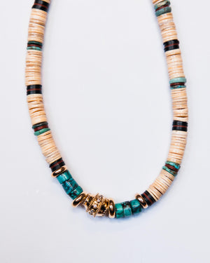 Puka Ivory Shell Tiger Navajo Necklace