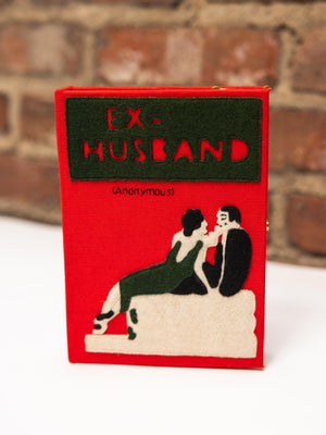 Ex-husband Book Clutch Bag w Crossbody Strap