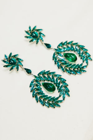 Giambattista Valli Metal Earrings in Emerald