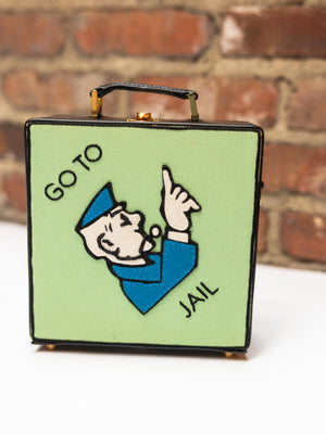 Get Out of Jail Free Monopoly Book Clutch w/ Crossbody Strap