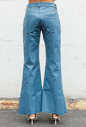 SS24 Marni Leather Pants in Blue