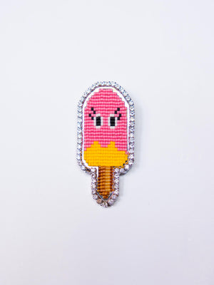 Emoji Bling Popsicle Brooch