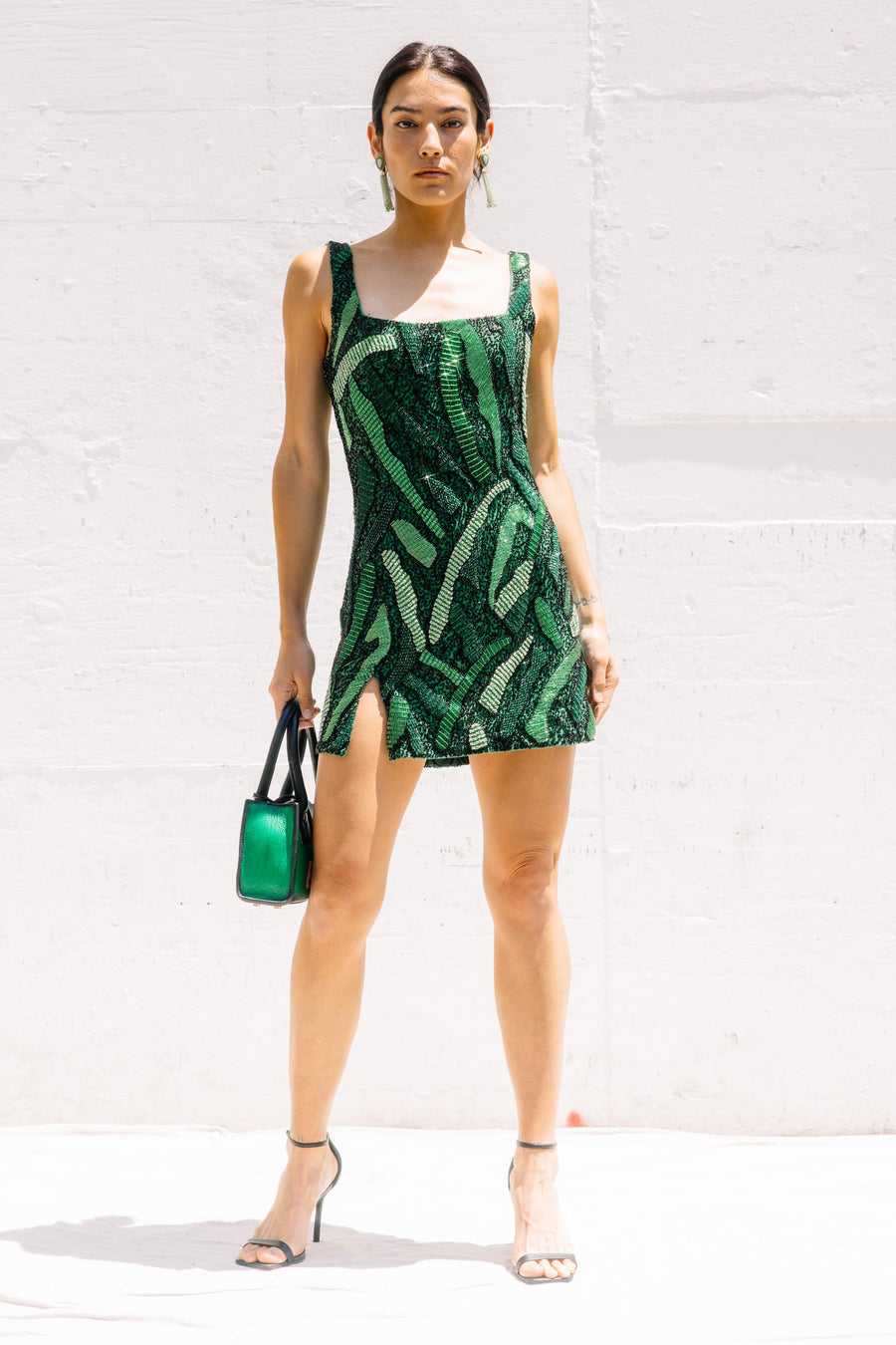 Le Sable Dress In Green Palm