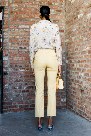 NELLIE C CROPPED BOOTCUT PANTS IN YELLOW