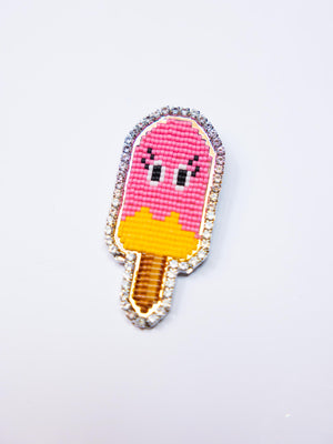 Emoji Bling Popsicle Brooch