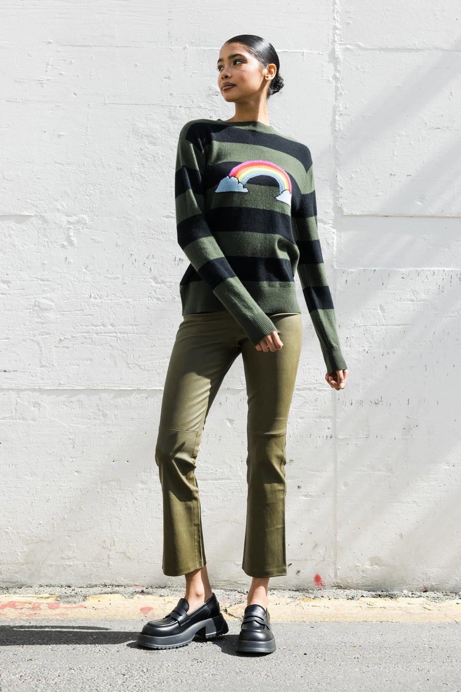 Limited Edition Cashmere Rainbow with Stripes