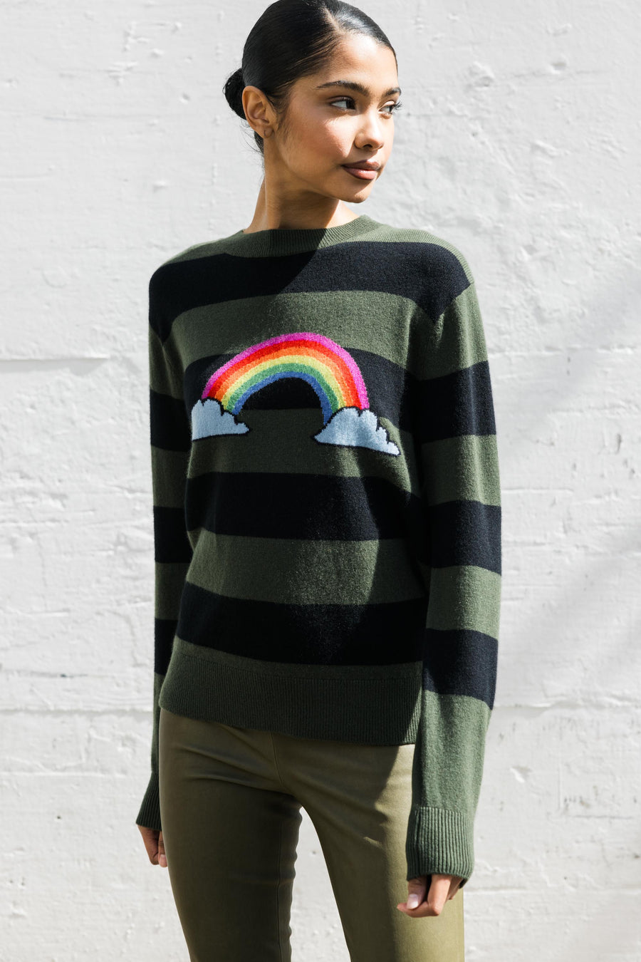 Limited Edition Cashmere Rainbow with Stripes