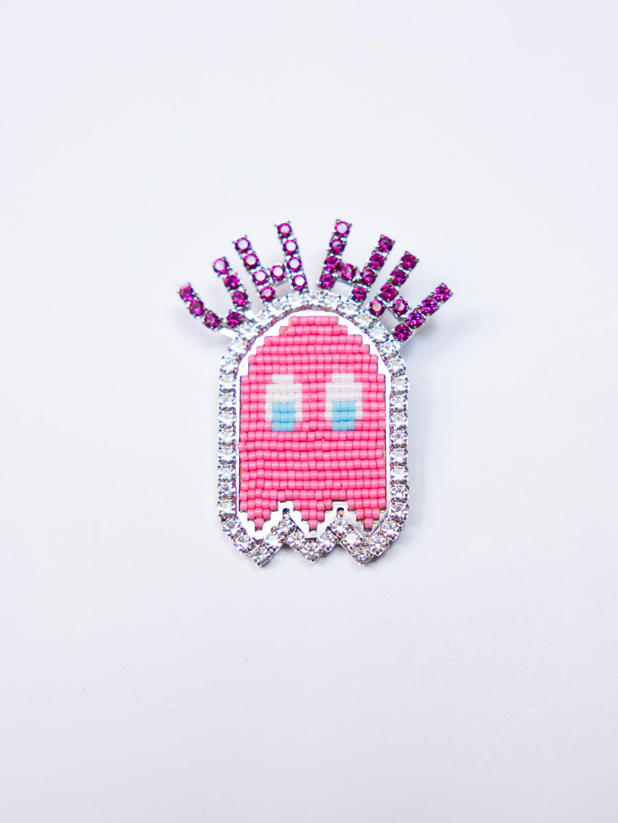 Emoji Bling Ghost Brooch