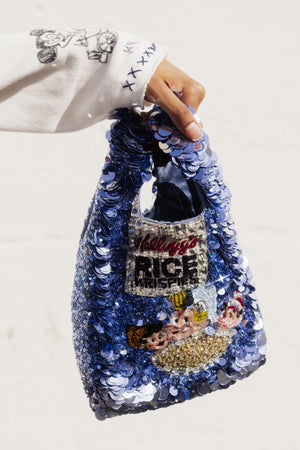 Anya Brands Mini Tote Rice Krispies in Embellished Recycled Satin
