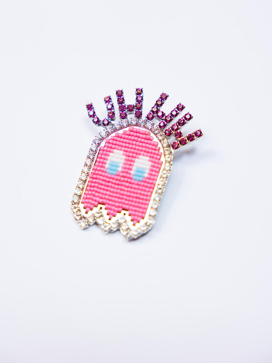 Emoji Bling Ghost Brooch