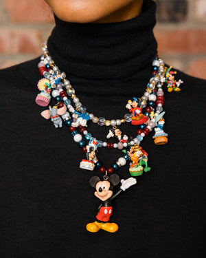 Mickey & Friends Vtg Charm Layered Necklaces