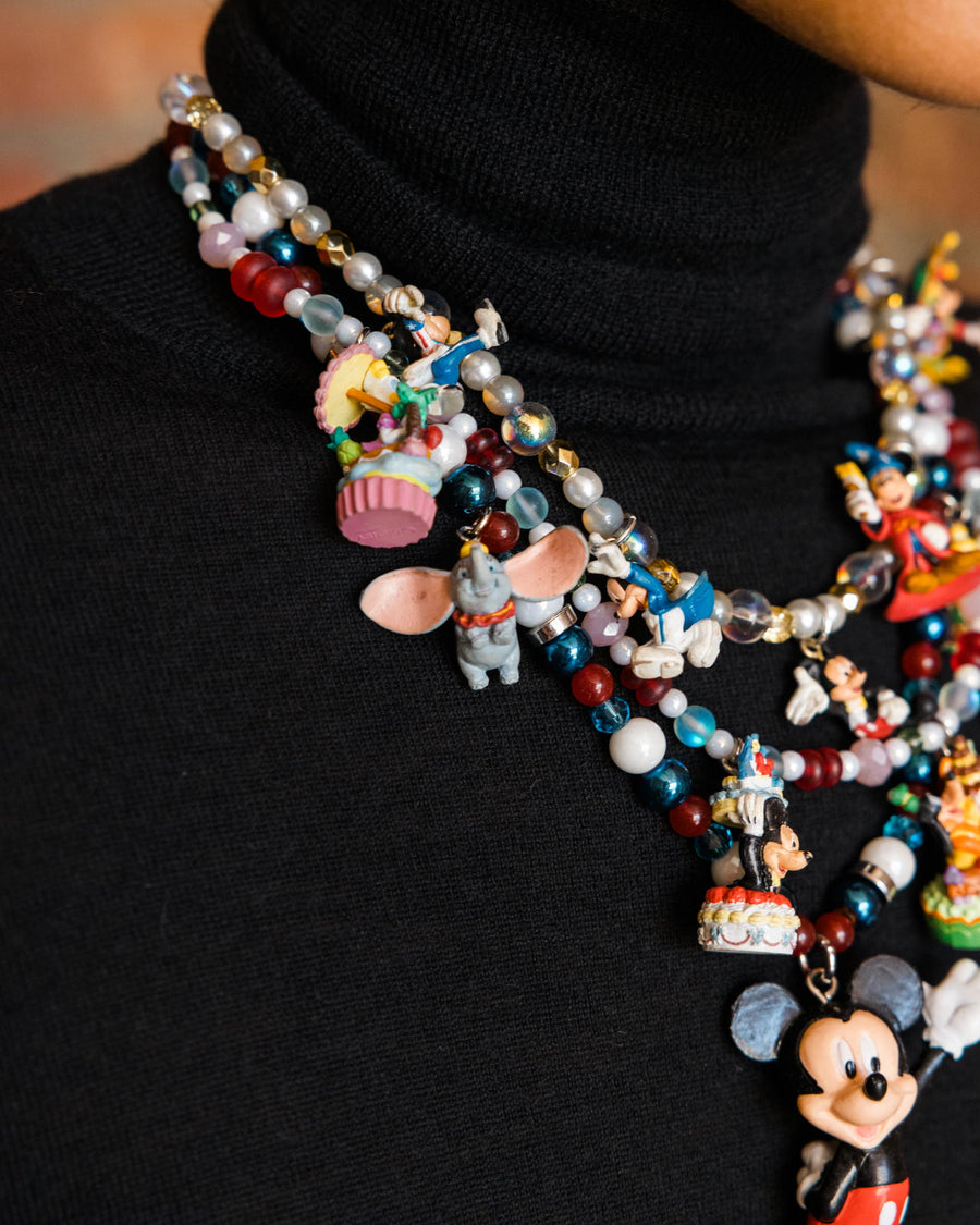 Mickey & Friends Vtg Charm Layered Necklaces