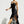 Load image into Gallery viewer, Black Floral Burnout Velvet And Satin Asymetrical Cowl Neck Bias Dress
