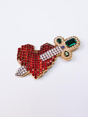 Heart & Sword Brooch