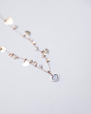 18k Gold Heart Chain with Diamonds