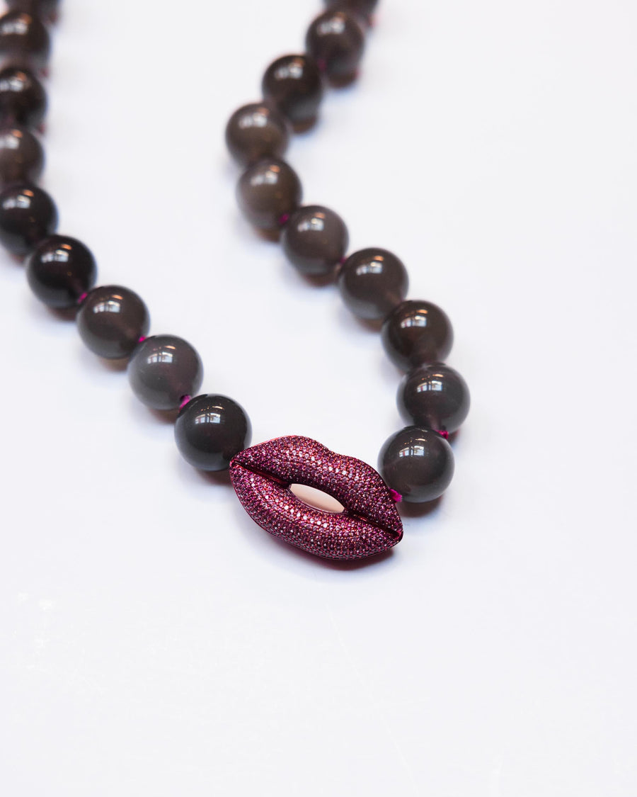 Pink Sapphire Lips Necklace