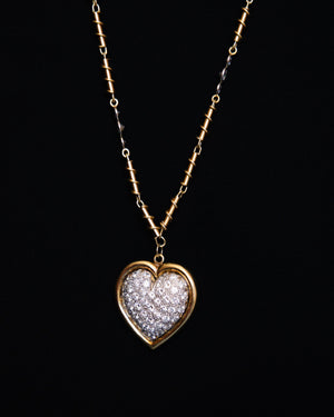 18K Diamond Heart on a Webb Chain with Diamonds Added