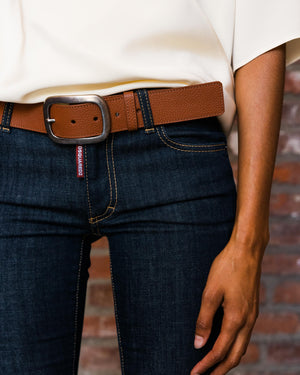 Pebble Leather La Captivante Belt with Silver Hardware