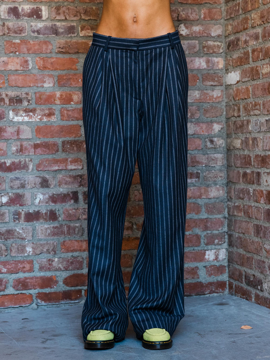 Flat Front Trousers with Detachable Knit Waistband