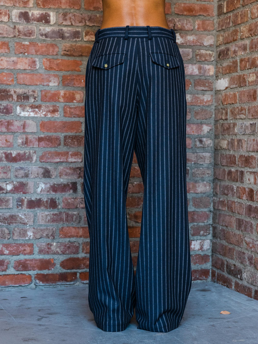 Flat Front Trousers with Detachable Knit Waistband