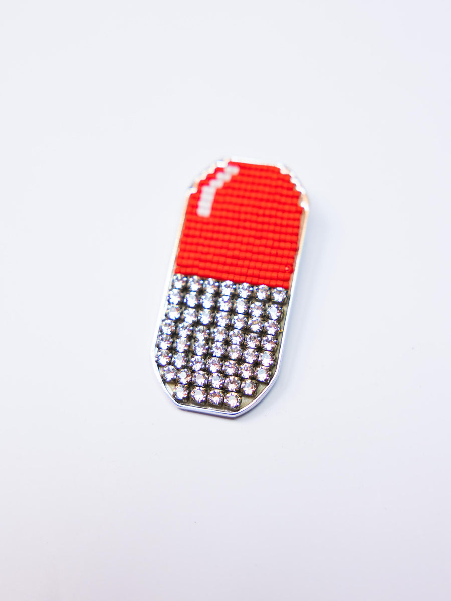 Emoji Bling Pill Brooch