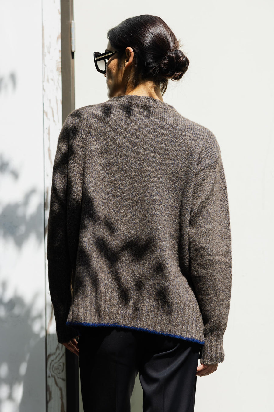 Lane Sweater in Yak Blue Melange