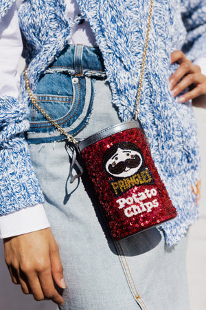 Anya Brands Mini Bucket Pringles Original in Embellished Recycled Satin