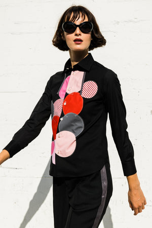 SS Cotton Shirt in Black/Pink/Red/Grey