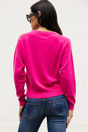 V-Neck Cashmere Sweater in Pink