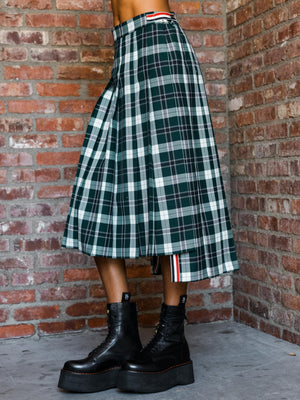 Tartan Twill Pleated Skirt