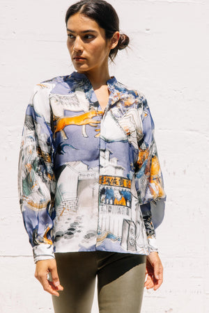 Double Layer Print Shirt In Print