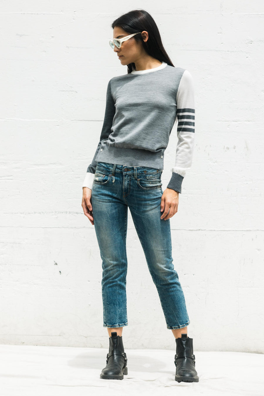 Fun Mix Relaxed Fit Crew Neck in Grey