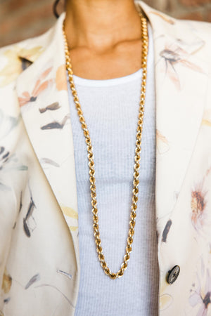 Long Gold Rope Necklace