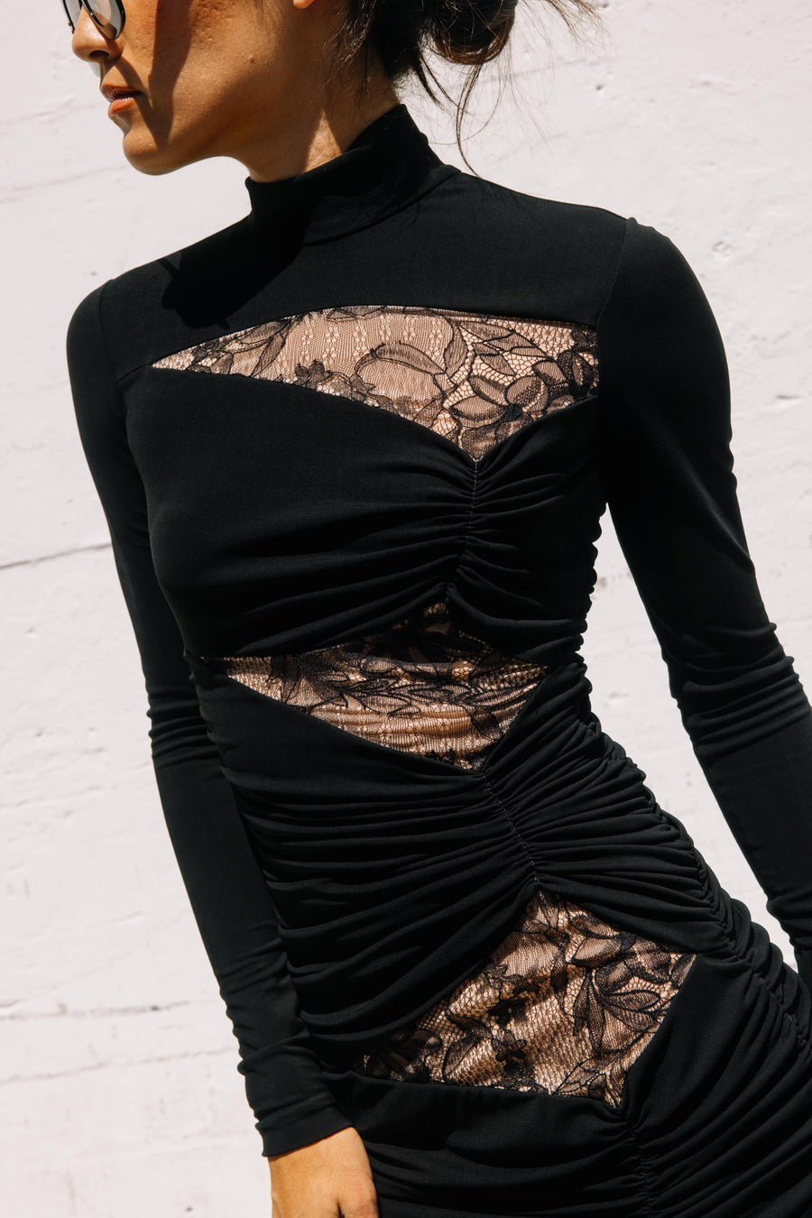 Viscose Jersey Transparent Dress In Black