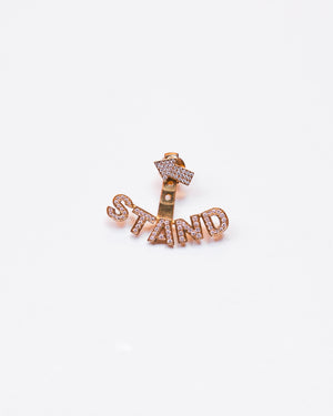 Rose Gold and Diamond Stand Up Ear Jacket Earring