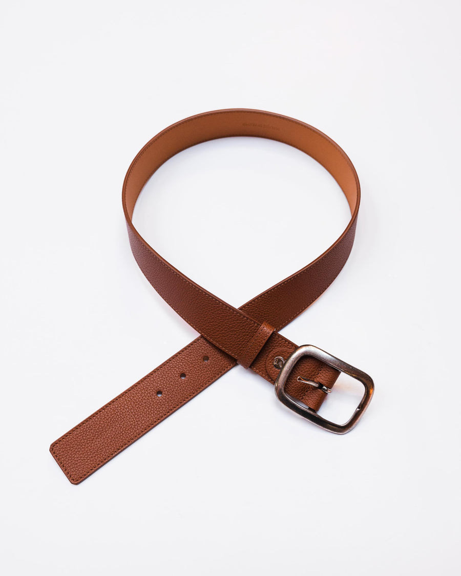 Pebble Leather La Captivante Belt with Silver Hardware