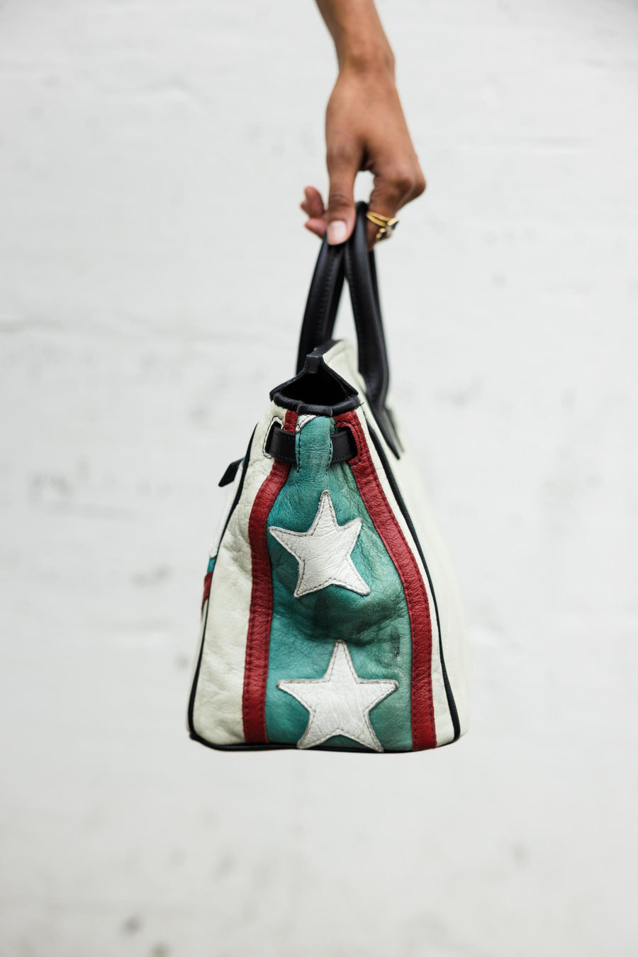 American Flag Leather Bag