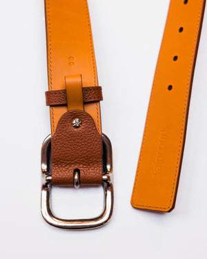 Pebble Leather La Captivante Belt with Silver Hardware