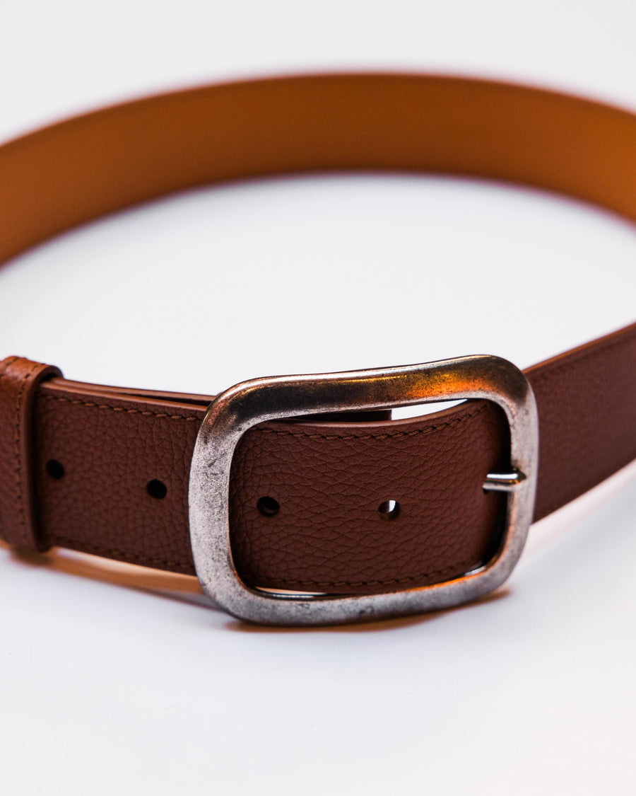 Pebble Leather La Captivante Belt with Silver Hardware