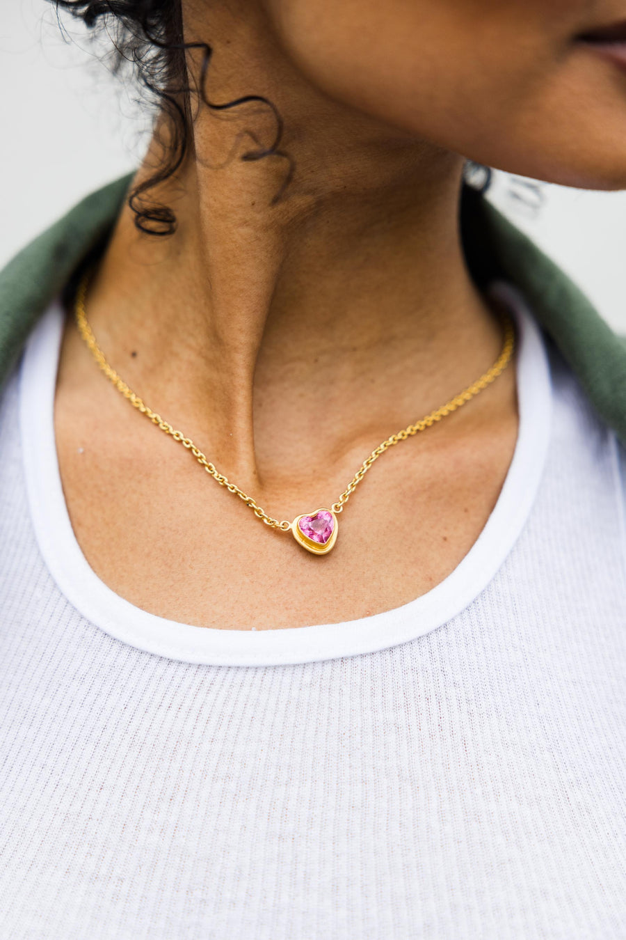 Yossi Choker Necklace with Tourmaline Heart Pendant